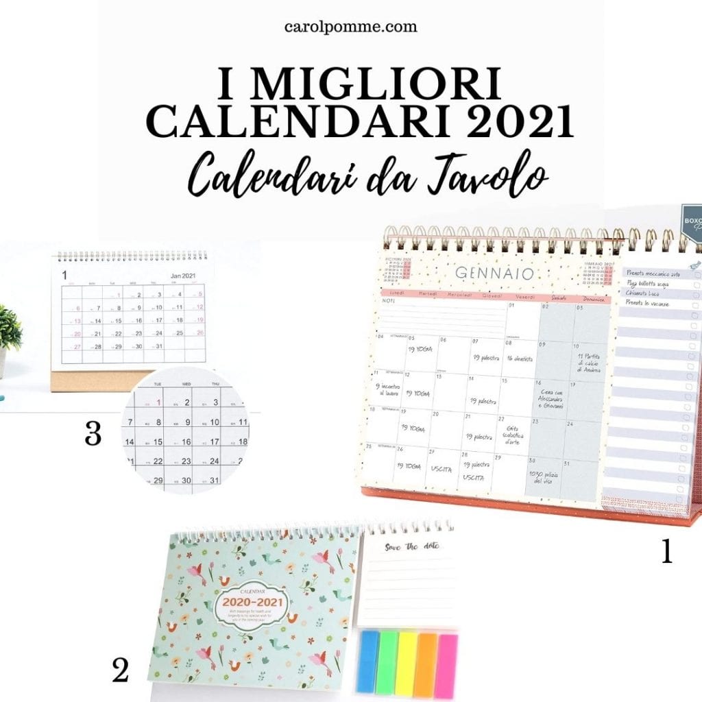 calendari da tavolo scrivania 2021
