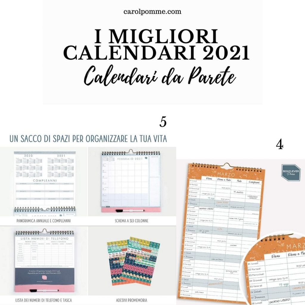 planner da parete 2021