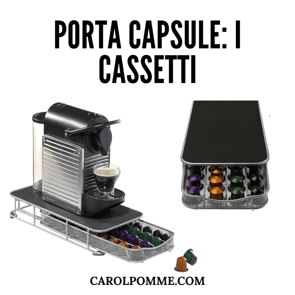 Cassetto porta capsule caffè metallo elegante funzionale