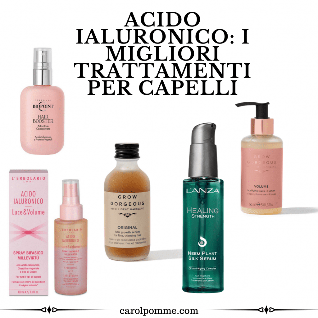 migliori sieri e trattamenti all'acido ialuronico per capelli.