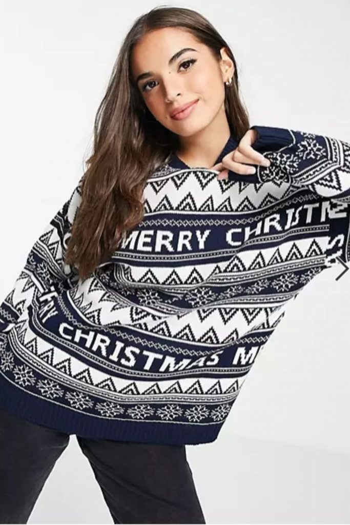 pullover natalizio blu