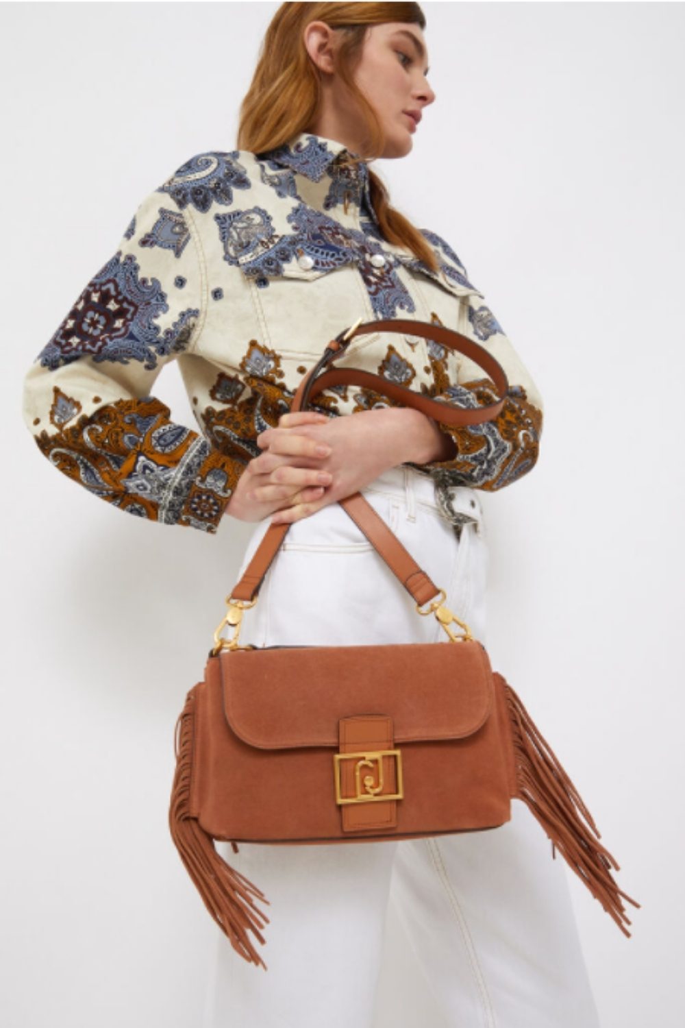borsa pelle con frange liu jo 2022