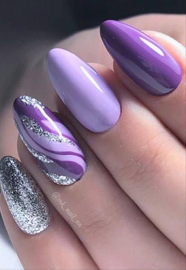 unghie lilla silver