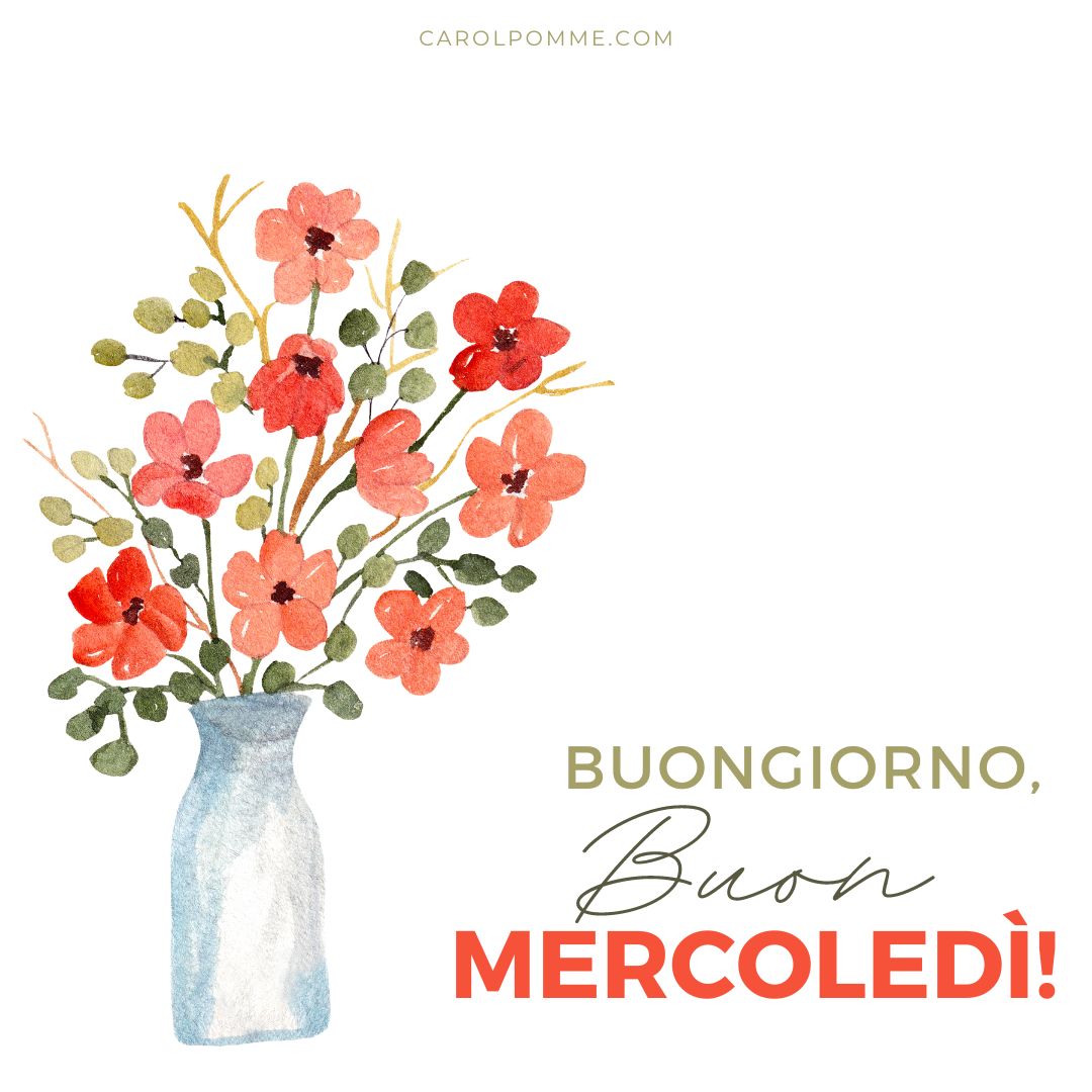 buon mercoledì bel vaso di fiori immagine