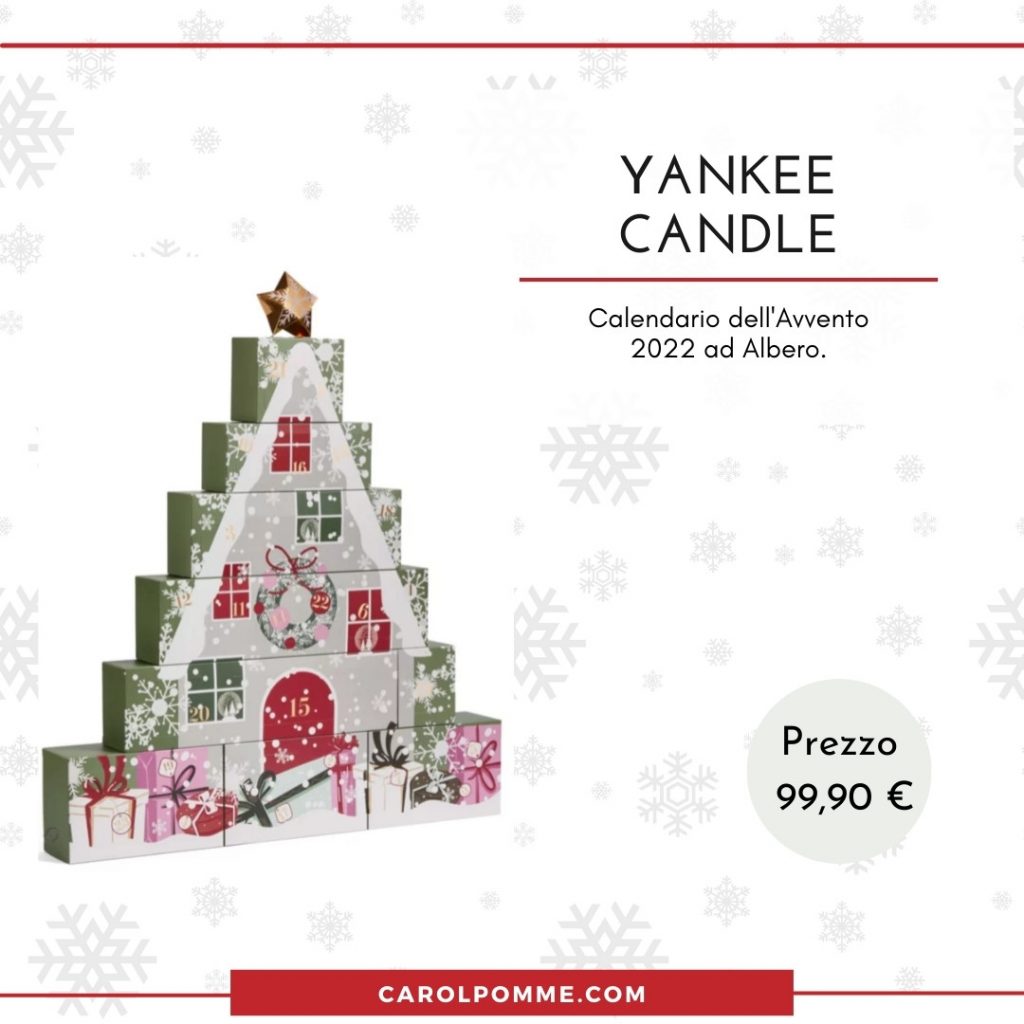 YANKEE CANDLE CALENDARIO DELL' AVVENTO 24 CANDELE E PORTACANDELA COLLEZIONE  2022