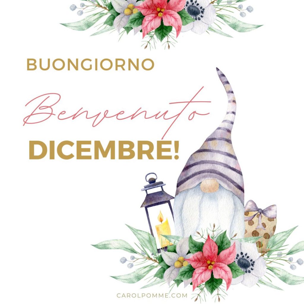 benvenuto dicembre buongiorno