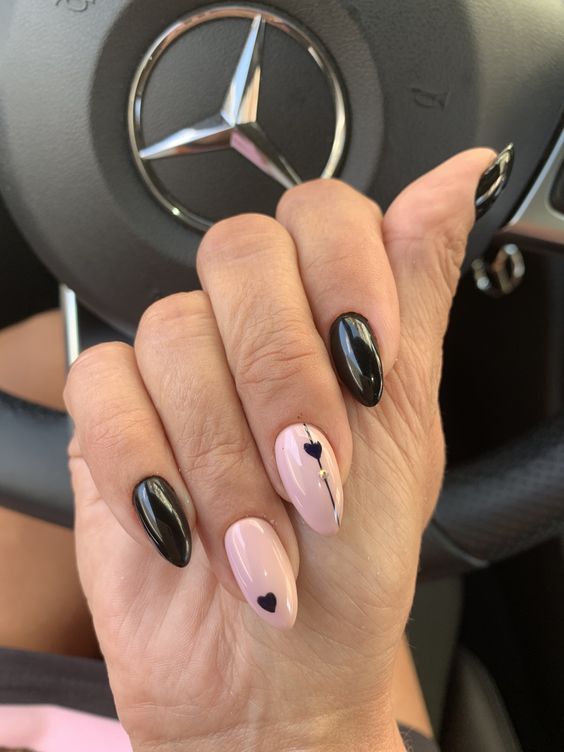 unghie rosa nero idee