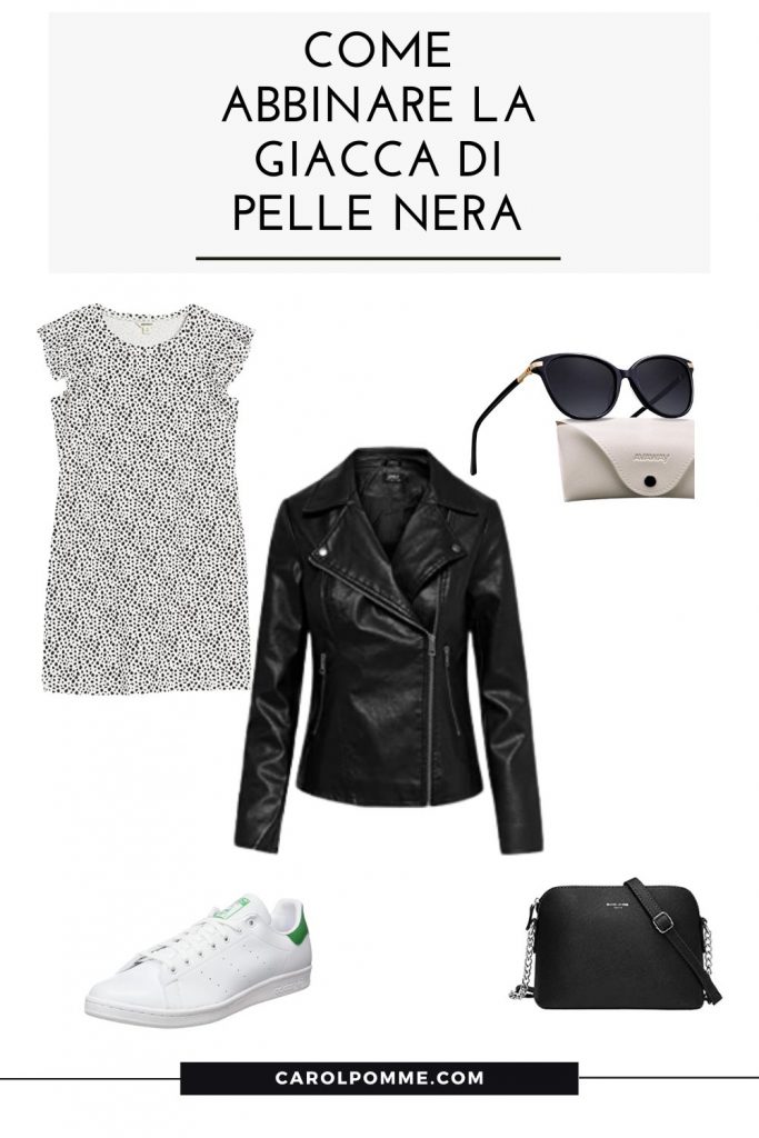 casual outfit giacca di pelle