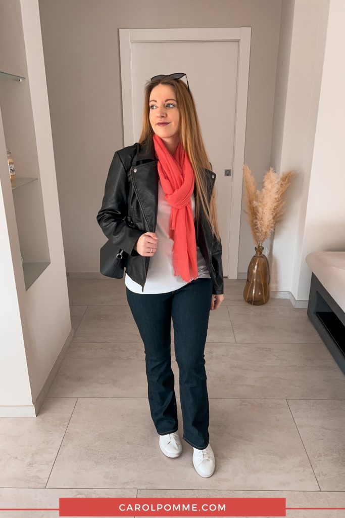 casual outfit giacca in pelle