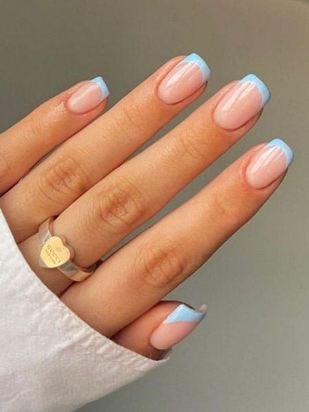 french blu chiaro unghie
