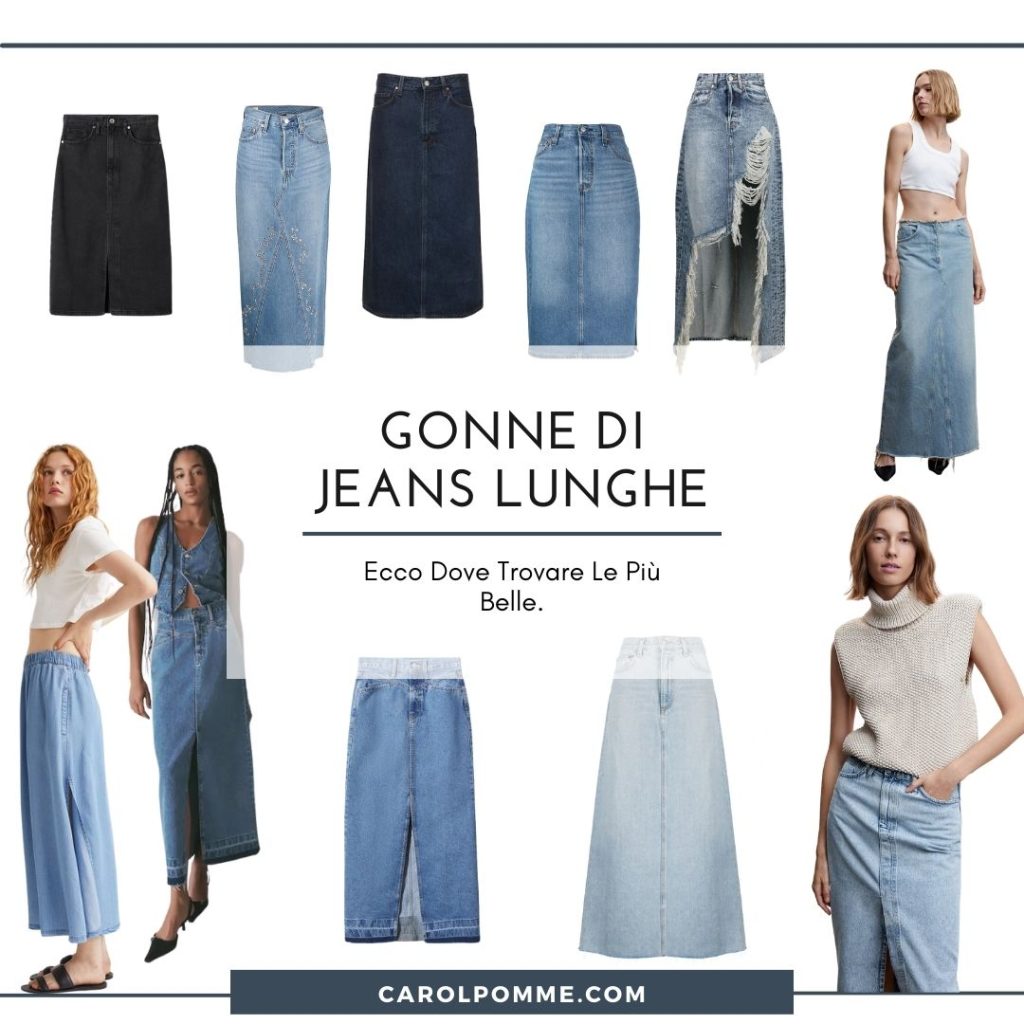 Gonne di jeans lunghe, le più belle del 2024 - Carol Pomme